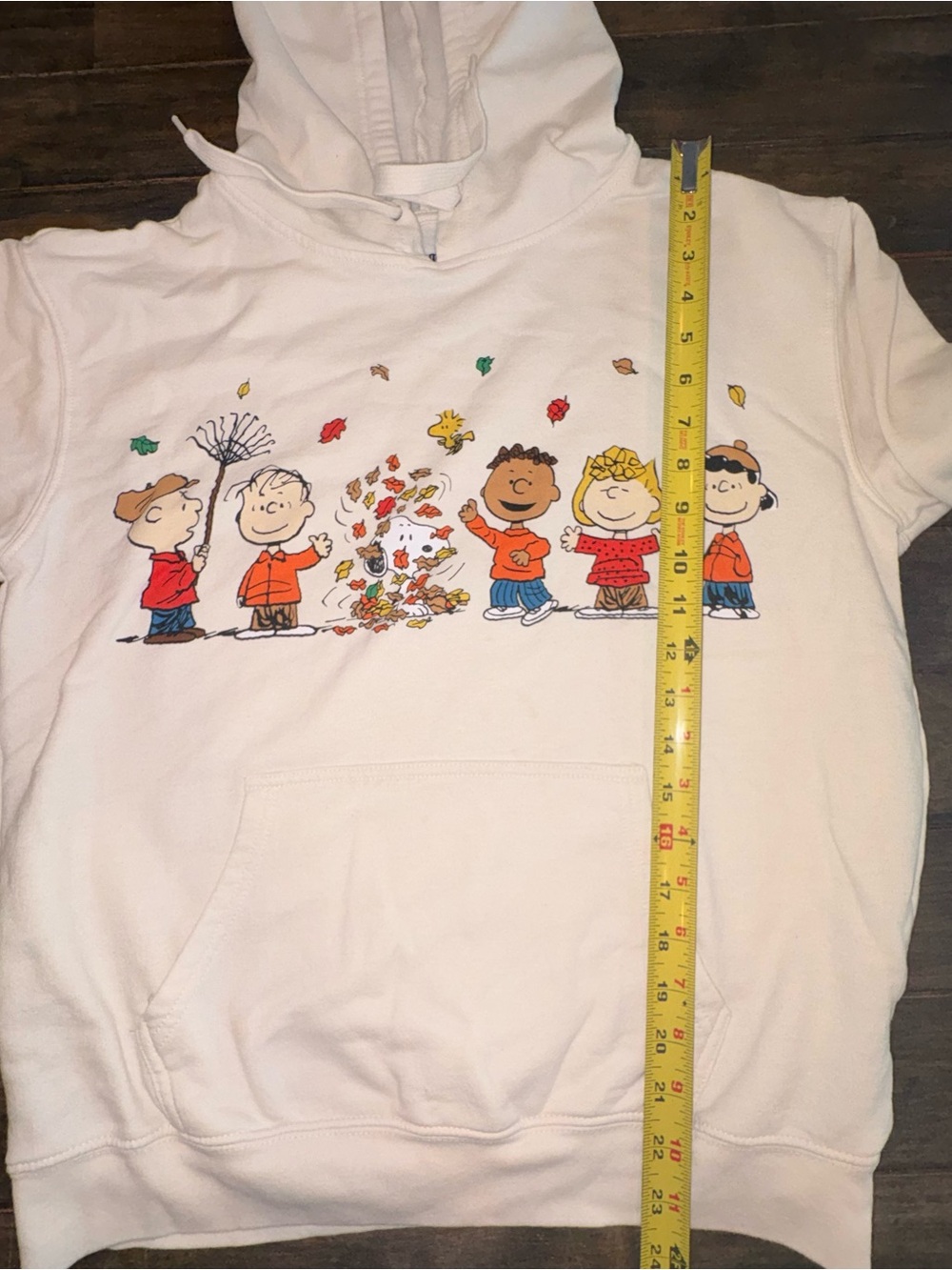 Peanuts White Pullover Hoodie with Colorful Character Graphic - Picture 6 of 7